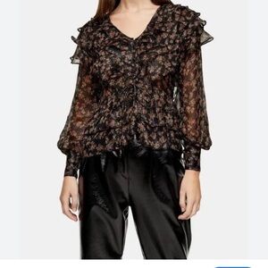 Sheer long sleeve Topshop top (runs small)